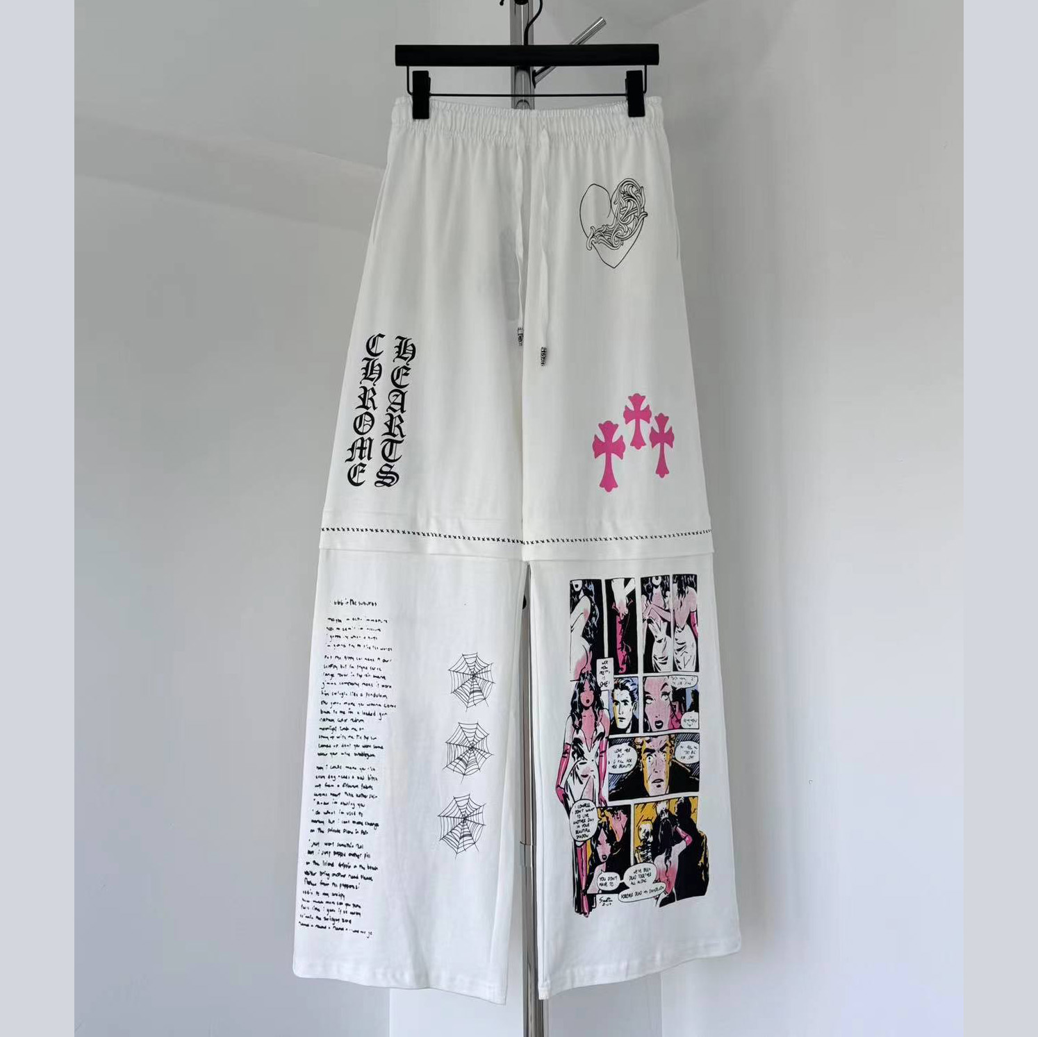 Chrome Hearts - x Deadly Doll White Comic Print Pants - DopestKickz