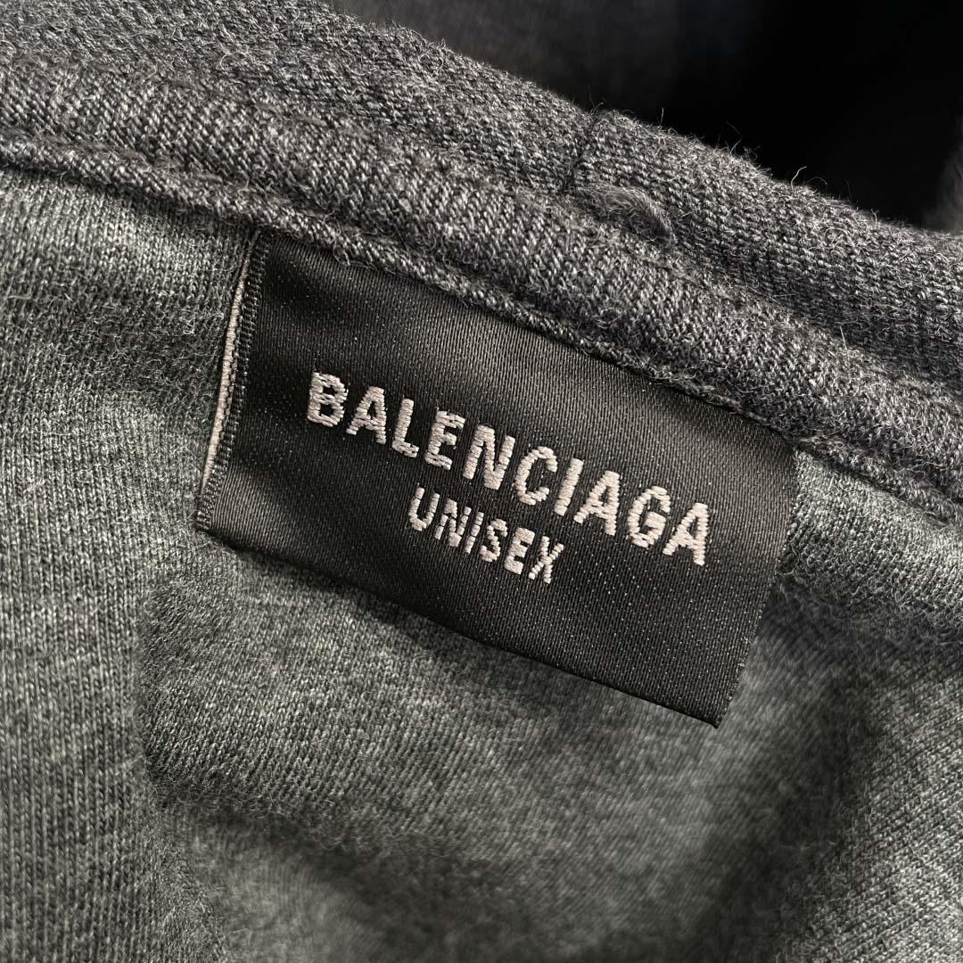 Balenciaga Men's Trompe L'œil Hoodie in Anthracite - DopestKickz