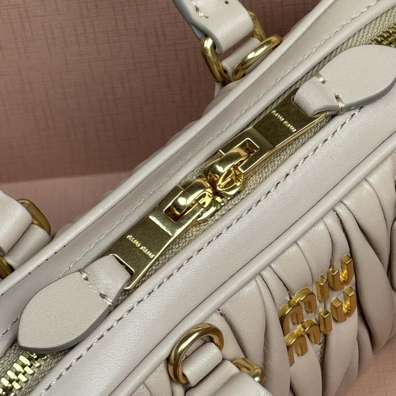 Miu Miu Powder Pink Arcadie Matelassé Nappa Leather Mini-bag - DopestKickz