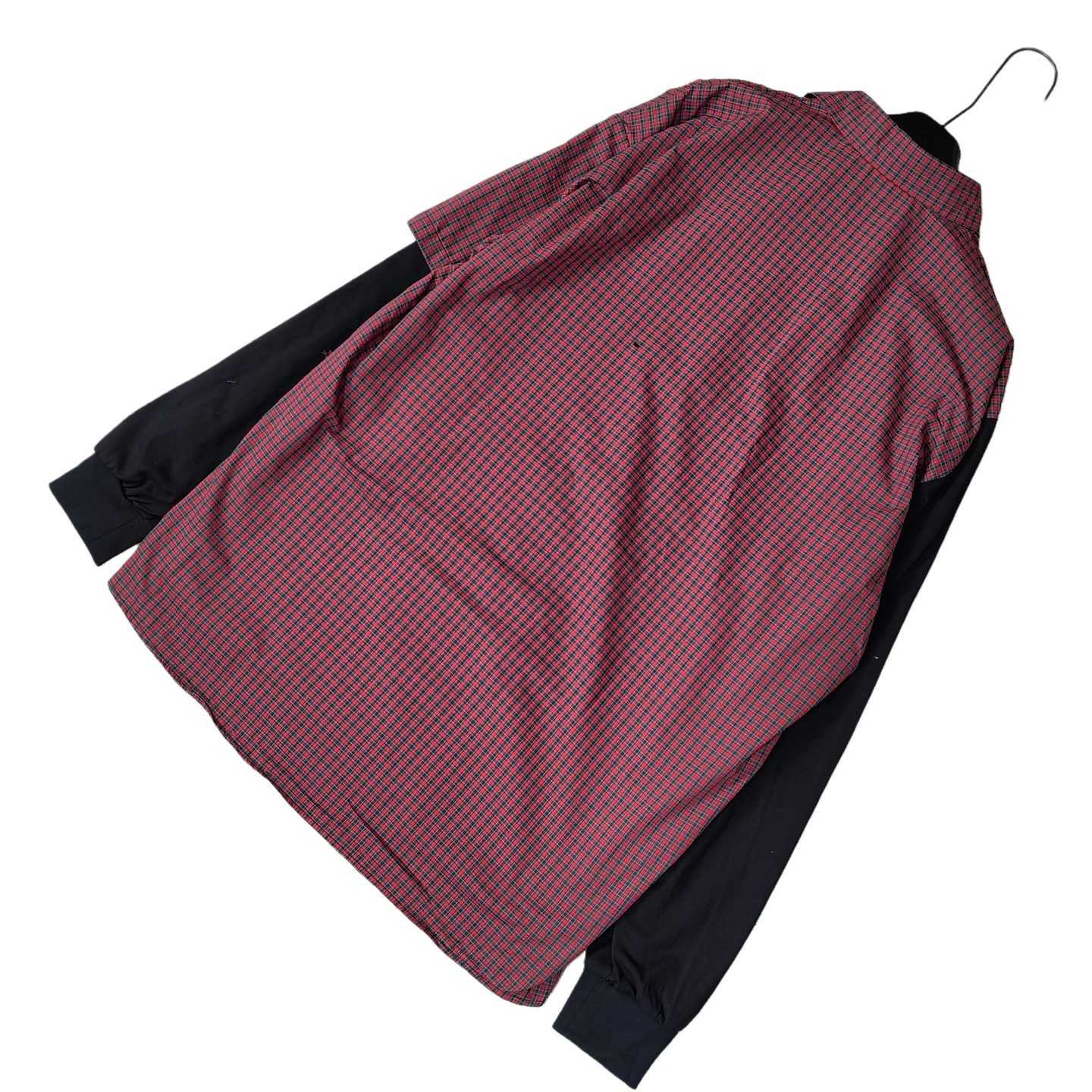 Balenciaga Men's Blue Paneled Long-Sleeve Shirt - DopestKickz