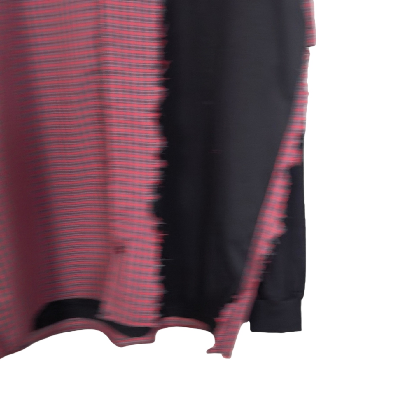 Balenciaga Men's Blue Paneled Long-Sleeve Shirt - DopestKickz