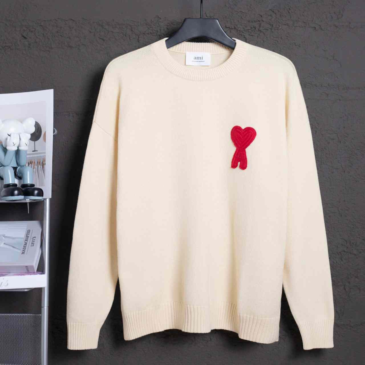 AMI Paris Ami De Coeur Patch Sweater - DopestKickz