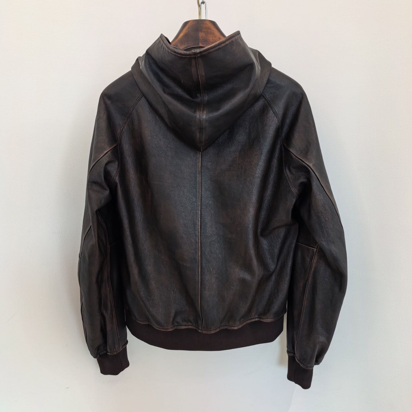 Prada Nappa Leather Hoodie Jacket - DopestKickz