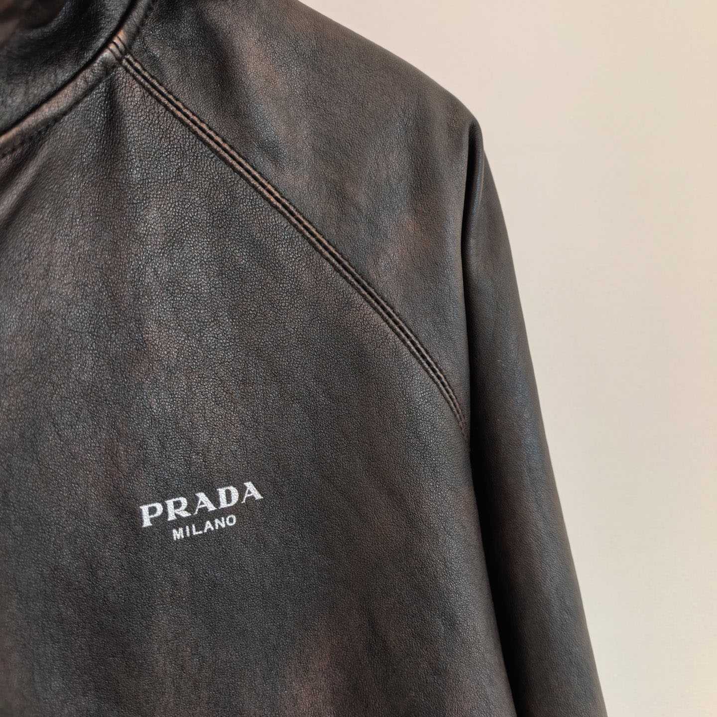 Prada Nappa Leather Hoodie Jacket - DopestKickz