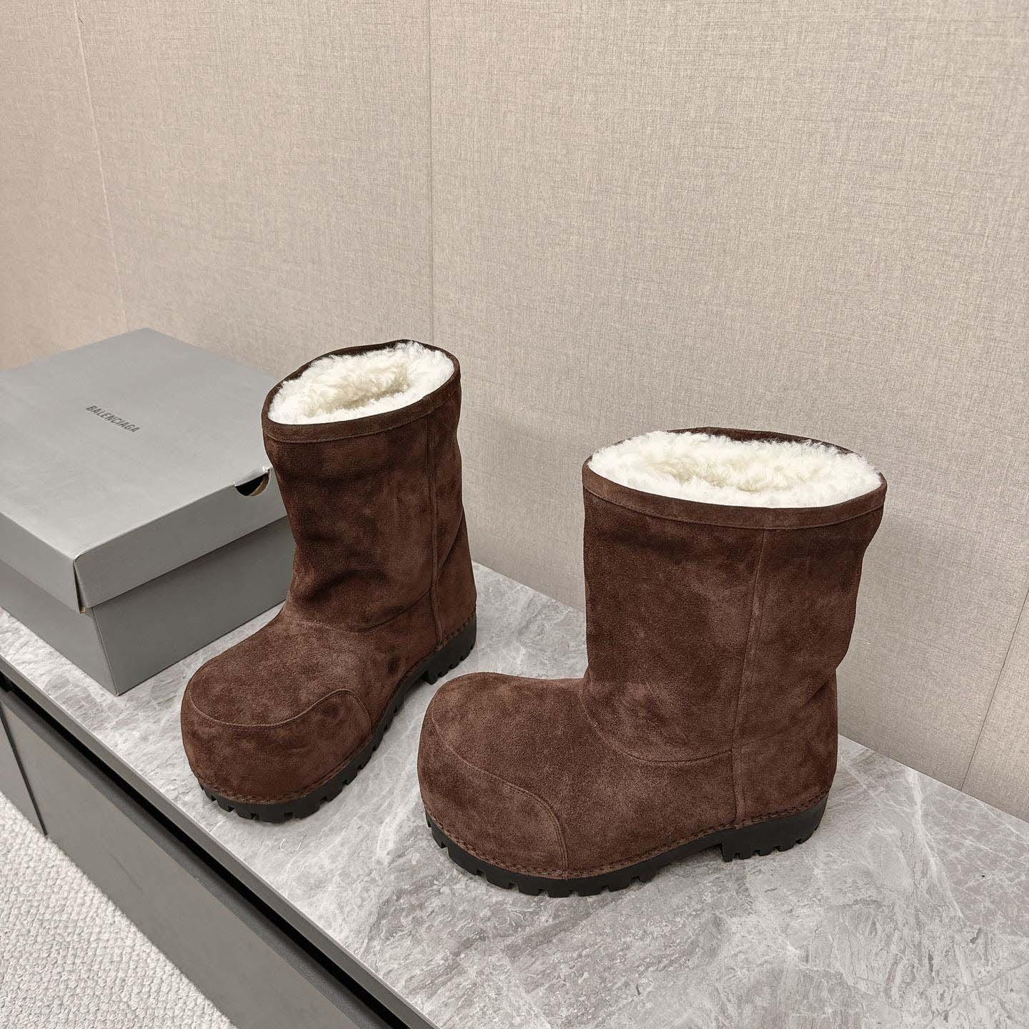 Balenciaga Alaska Fur High Boots - DopestKickz