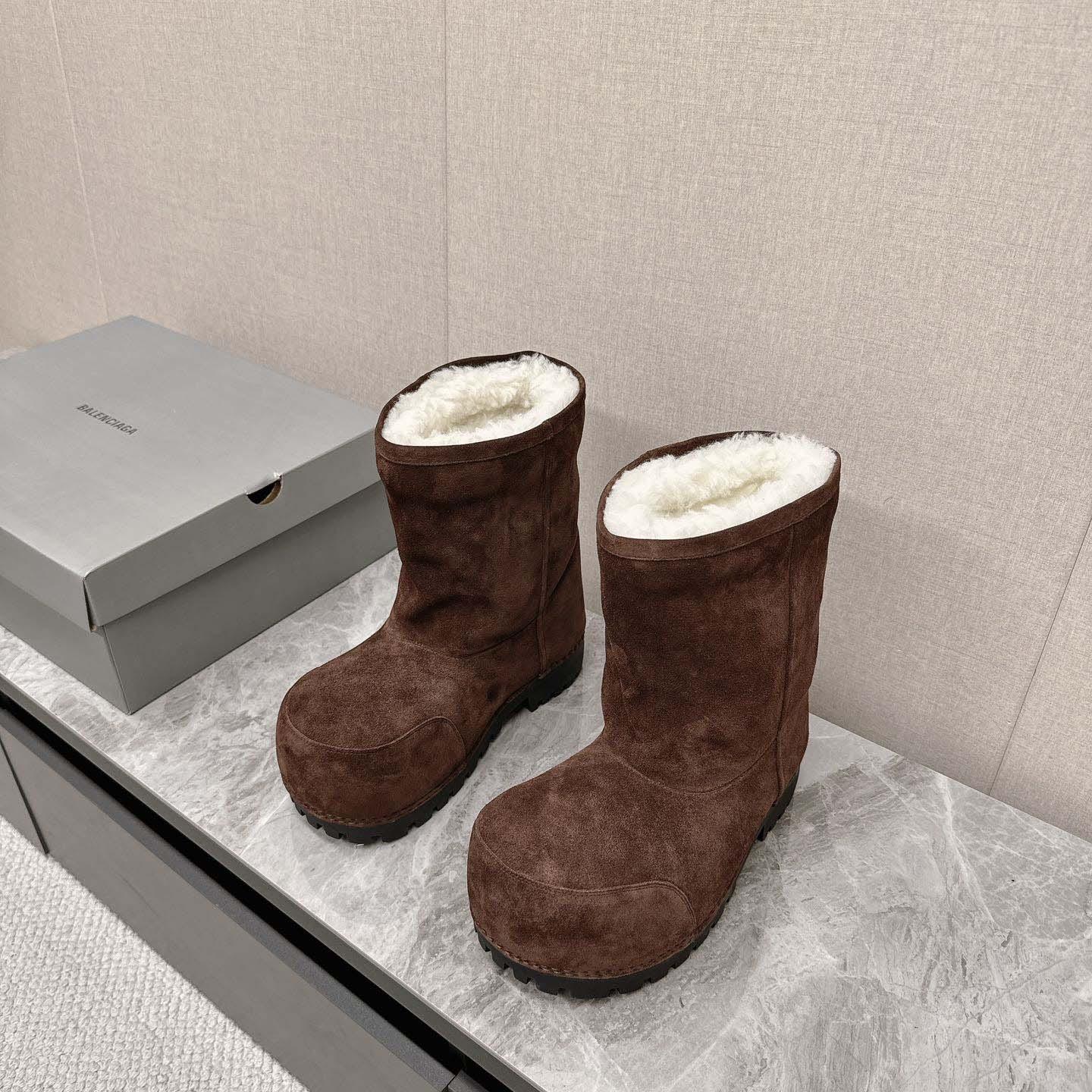 Balenciaga Alaska Fur High Boots - DopestKickz