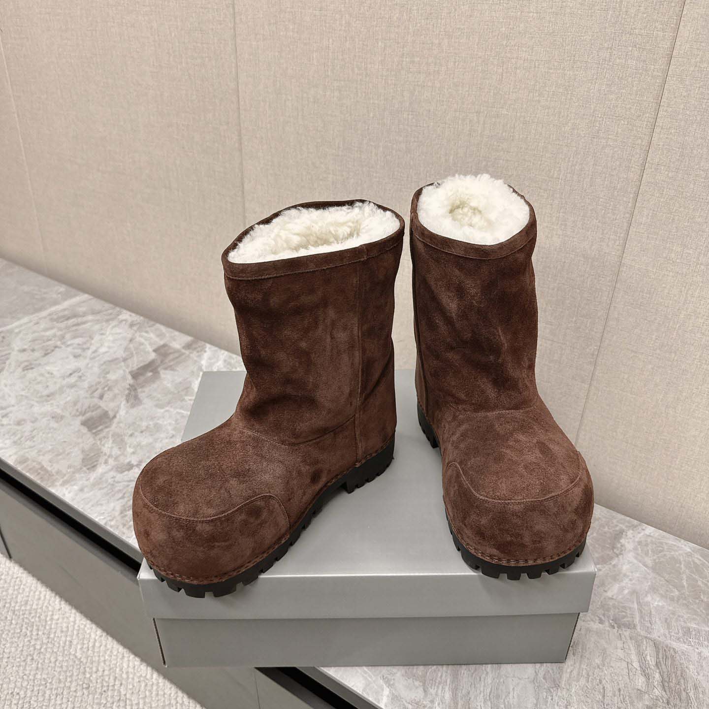 Balenciaga Alaska Fur High Boots - DopestKickz