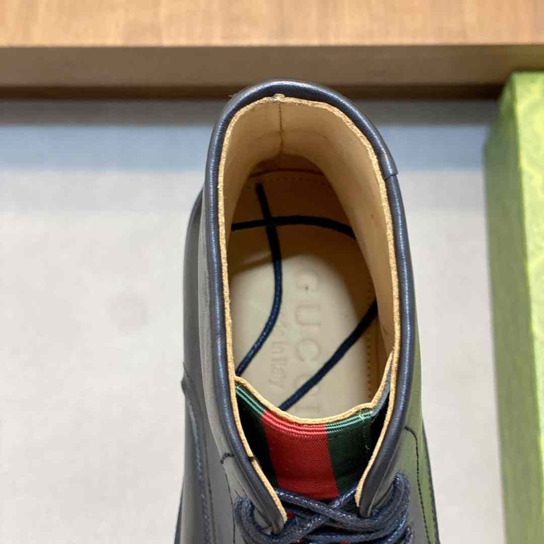 Gucci Men's Leather Lace-Up Boots - DopestKickz