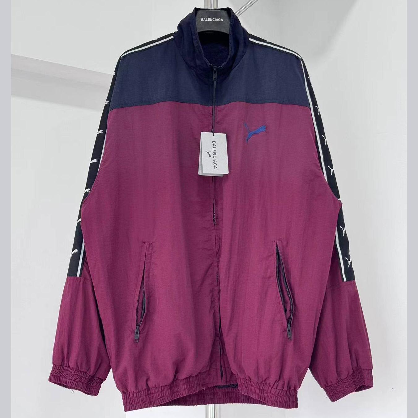 Balenciaga I PUMA Tracksuit Jacket in burgundy - DopestKickz