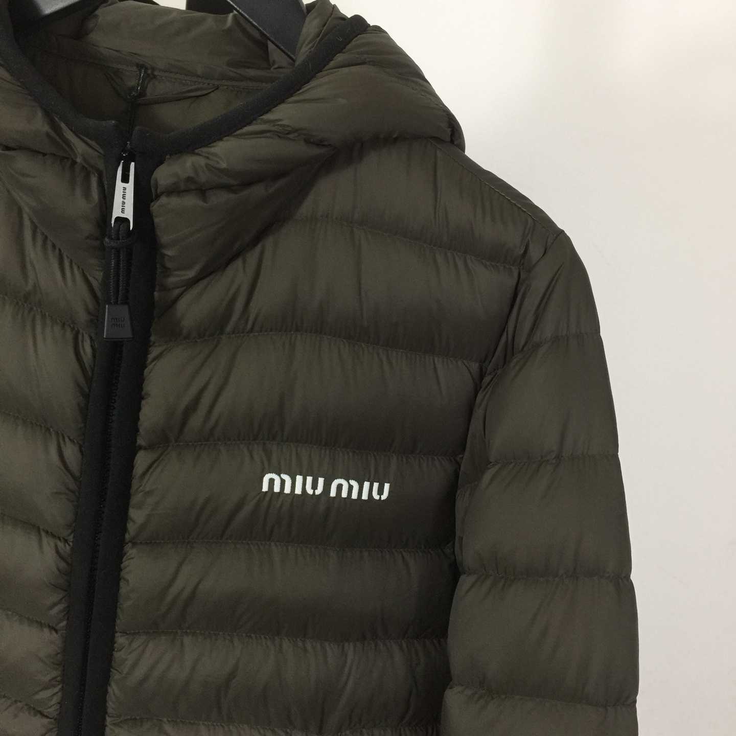 Miu Miu Light Pongé Down Hoodie Jacket - DopestKickz