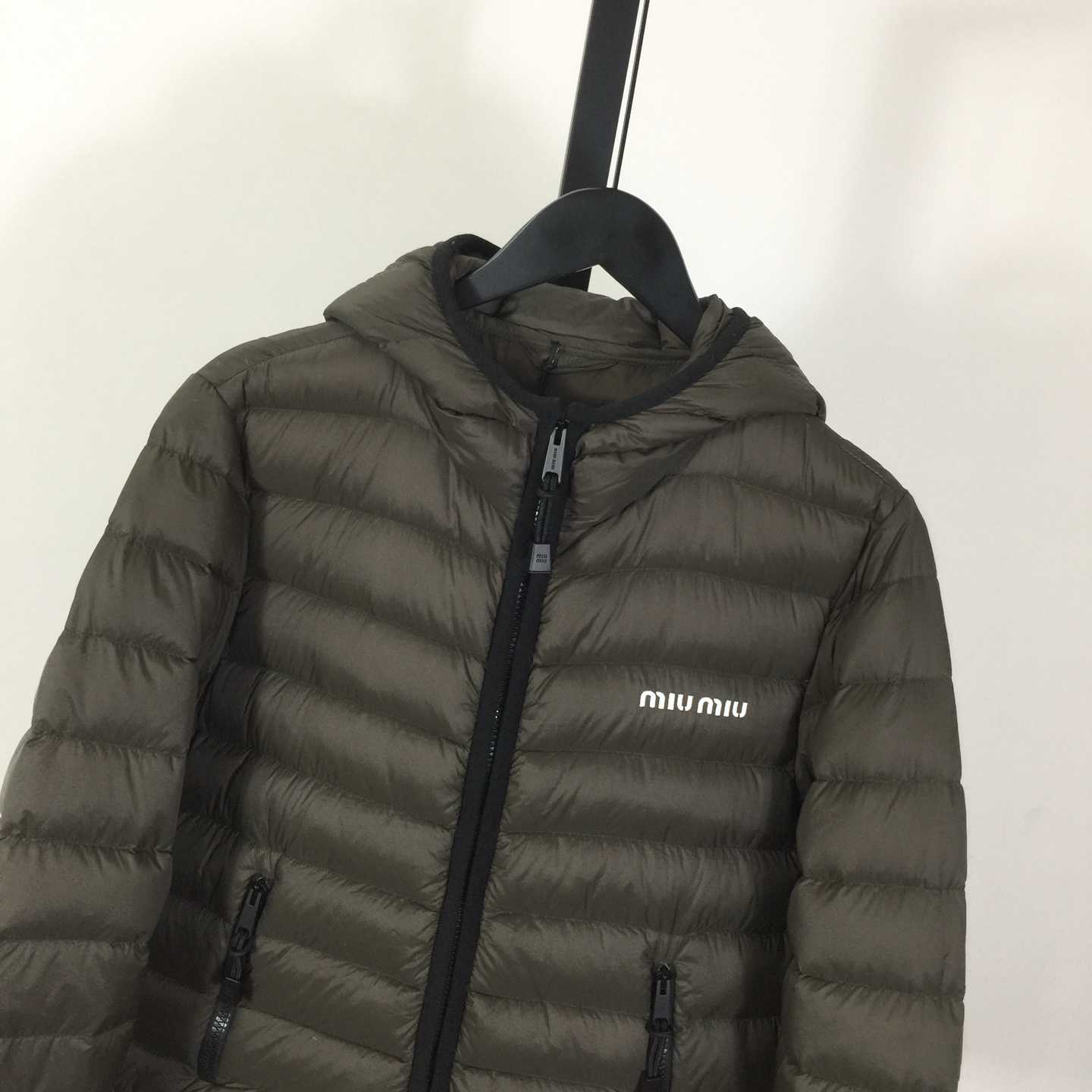 Miu Miu Light Pongé Down Hoodie Jacket - DopestKickz