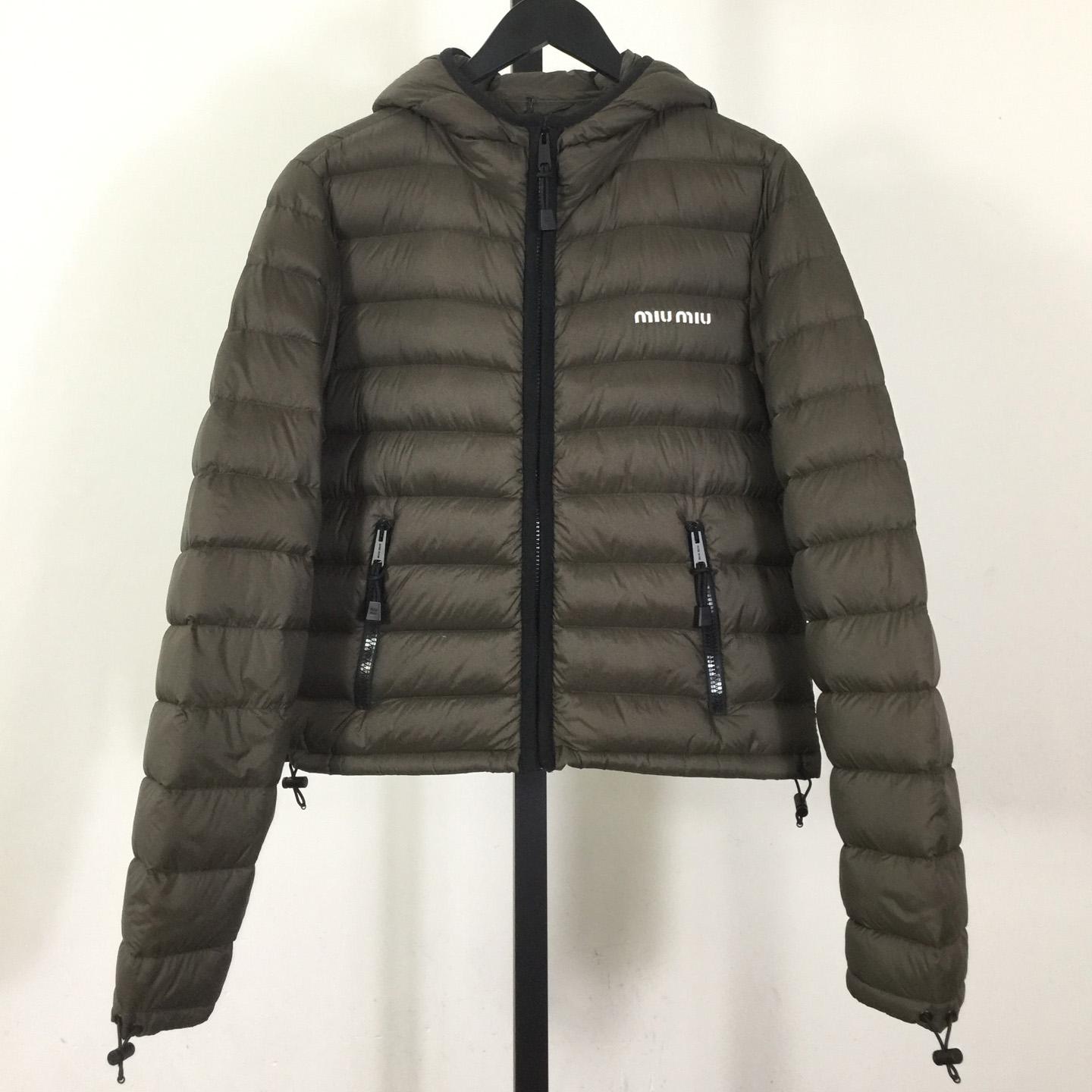 Miu Miu Light Pongé Down Hoodie Jacket - DopestKickz