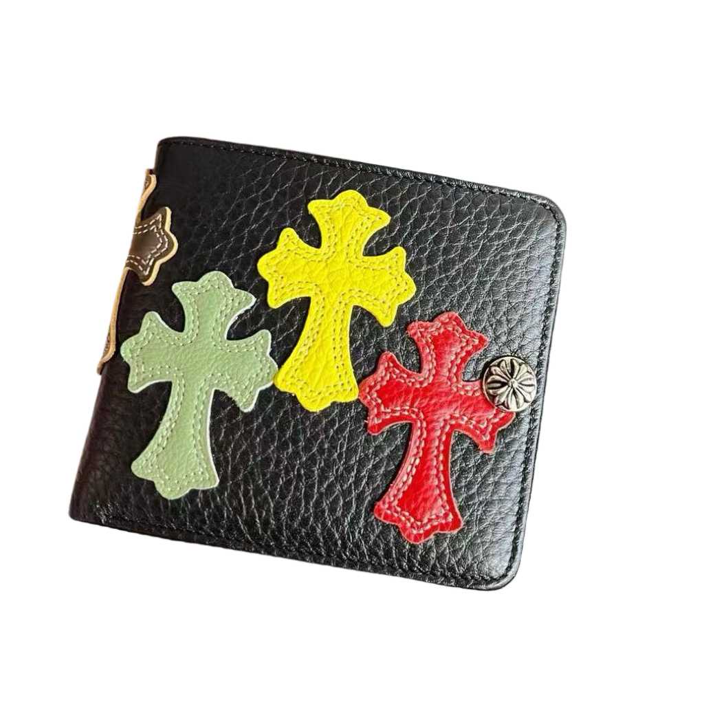 Chrome Heart Leather Cross Wallet - DopestKickz