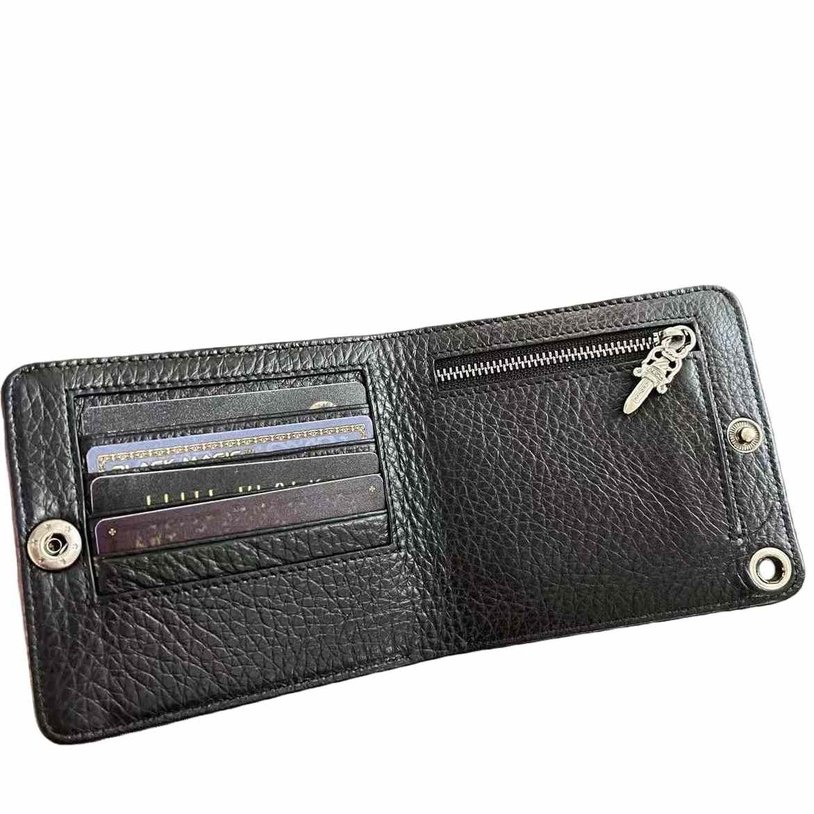 Chrome Heart Leather Cross Wallet - DopestKickz