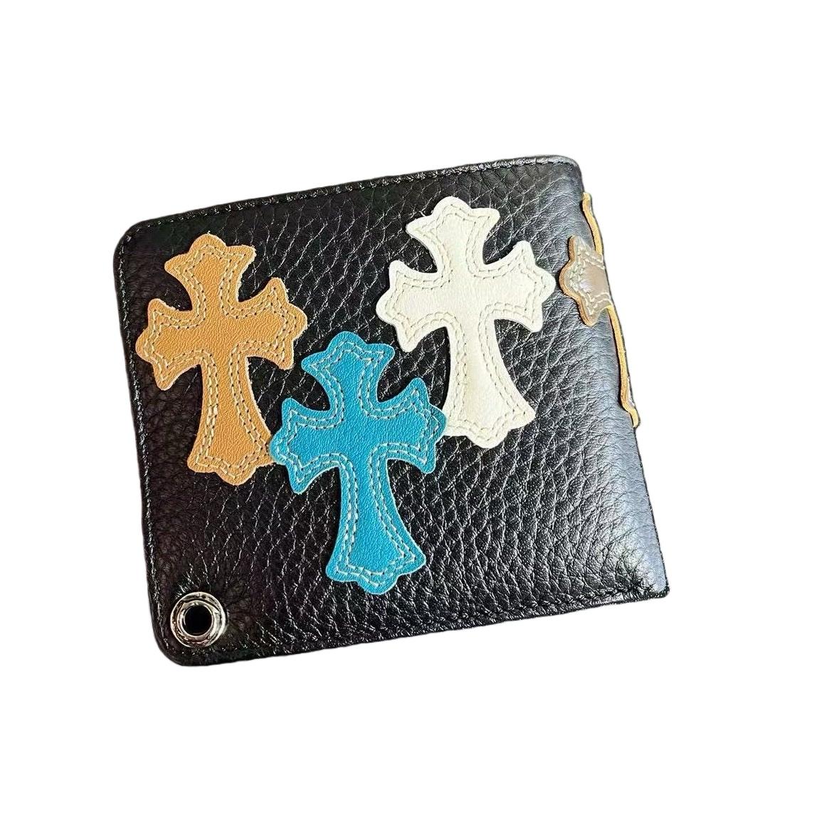 Chrome Heart Leather Cross Wallet - DopestKickz