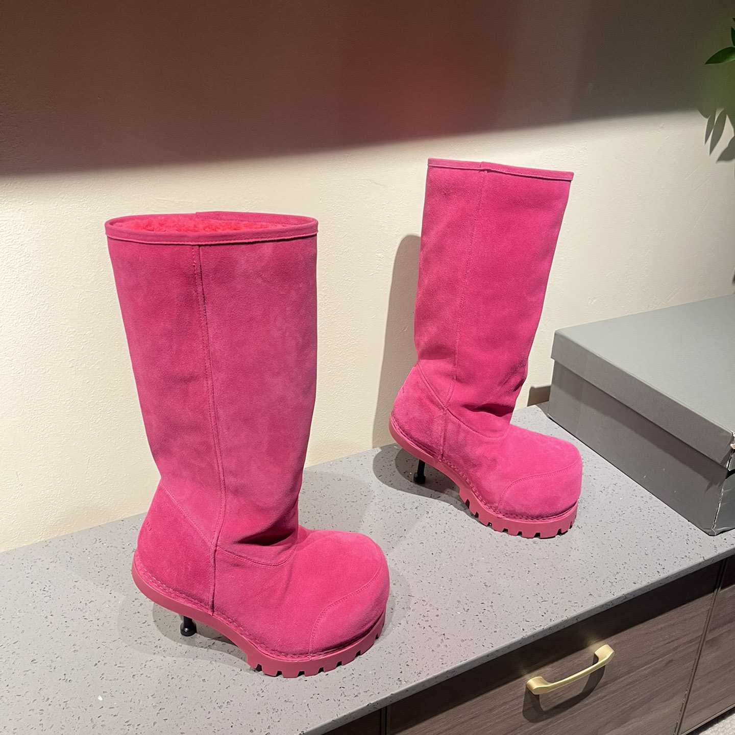 Balenciaga Alaska Fur High Boots - DopestKickz