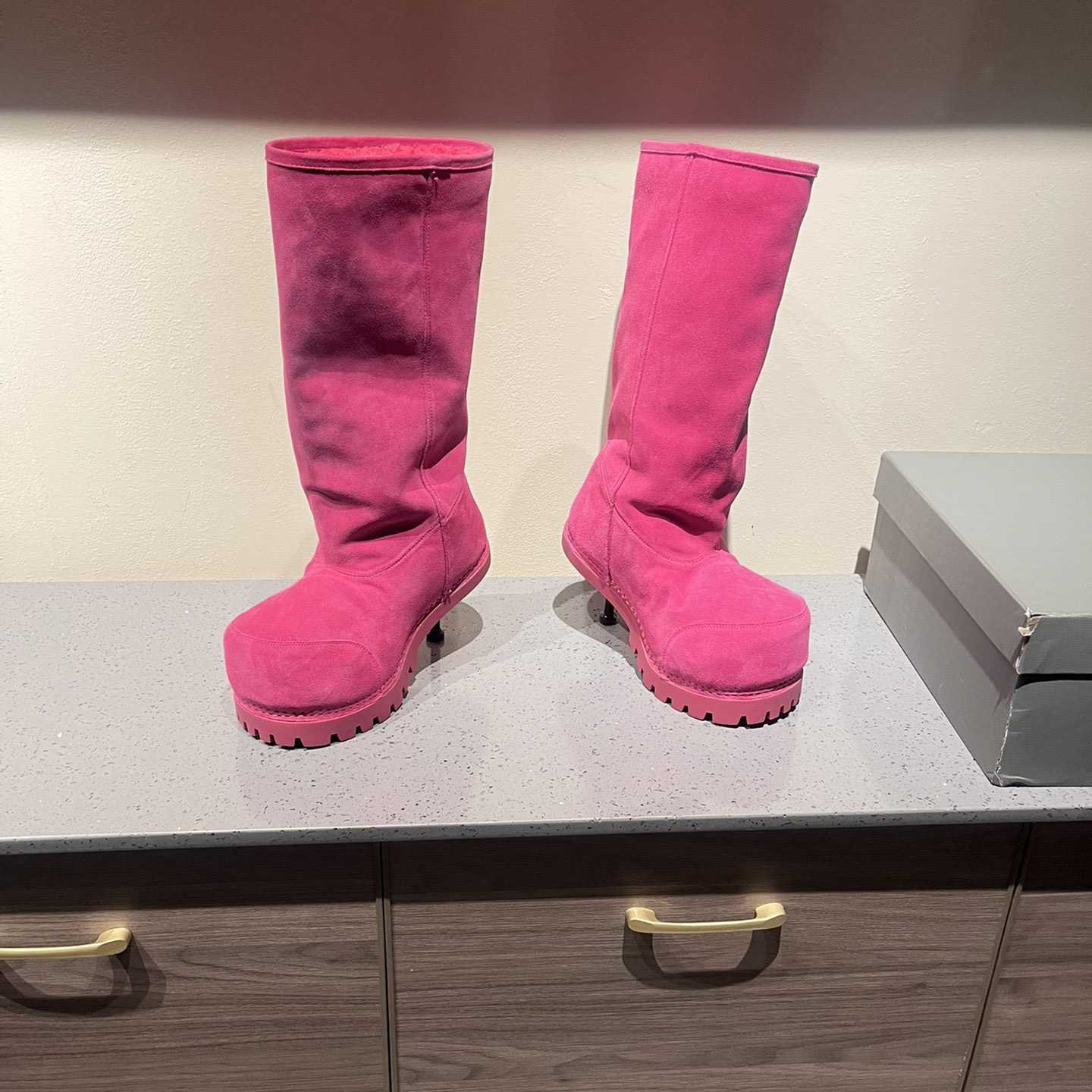 Balenciaga Alaska Fur High Boots - DopestKickz