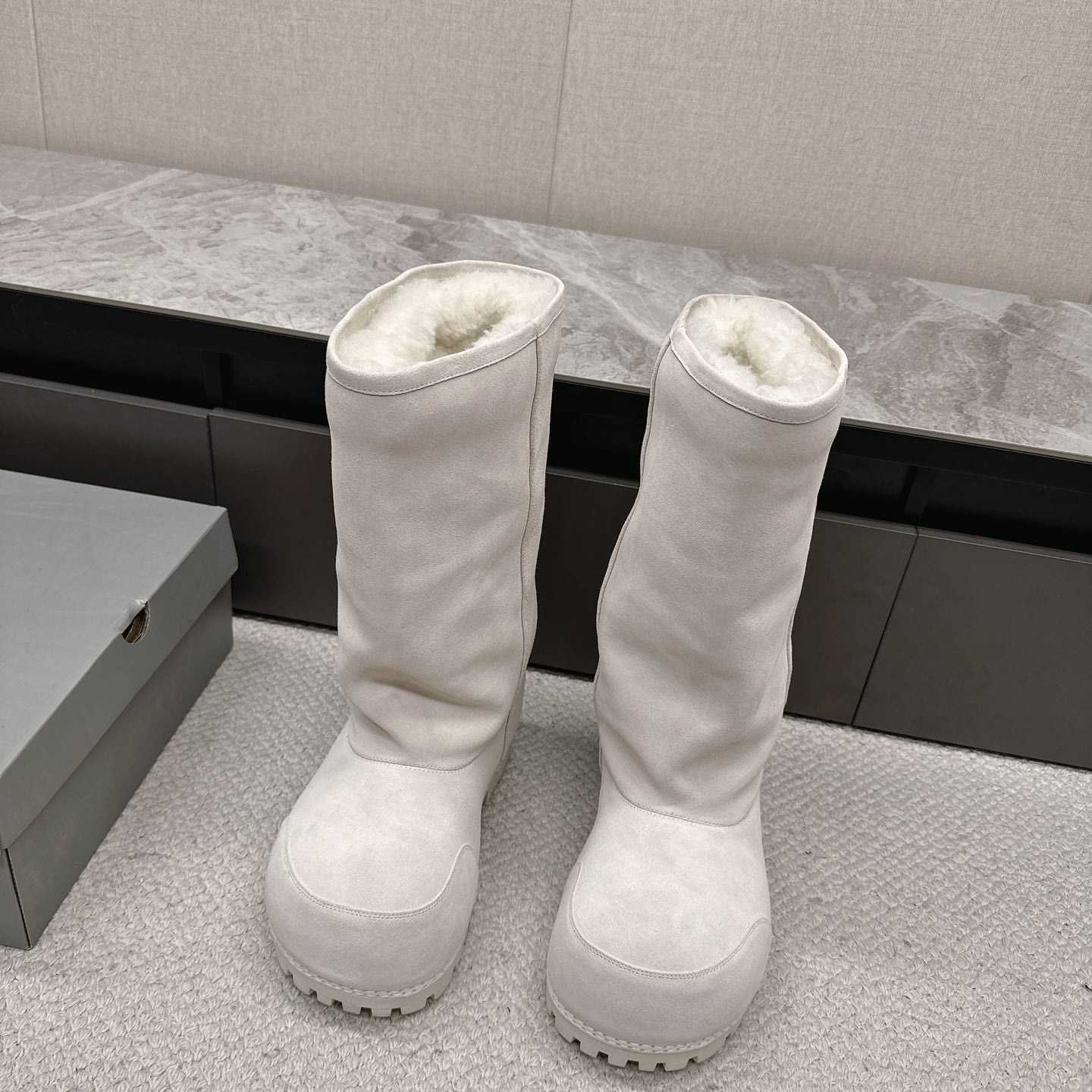 Balenciaga Alaska Fur High Boots - DopestKickz