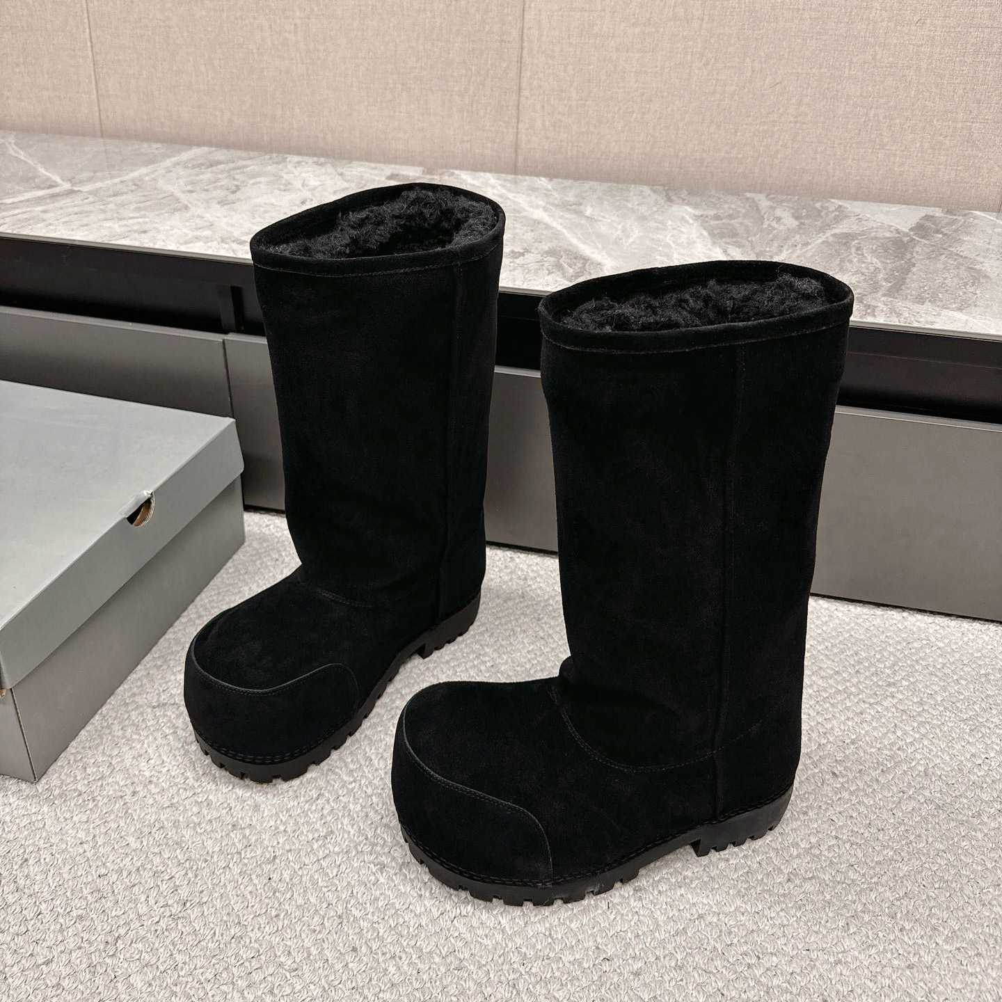 Balenciaga Alaska Fur High Boots - DopestKickz