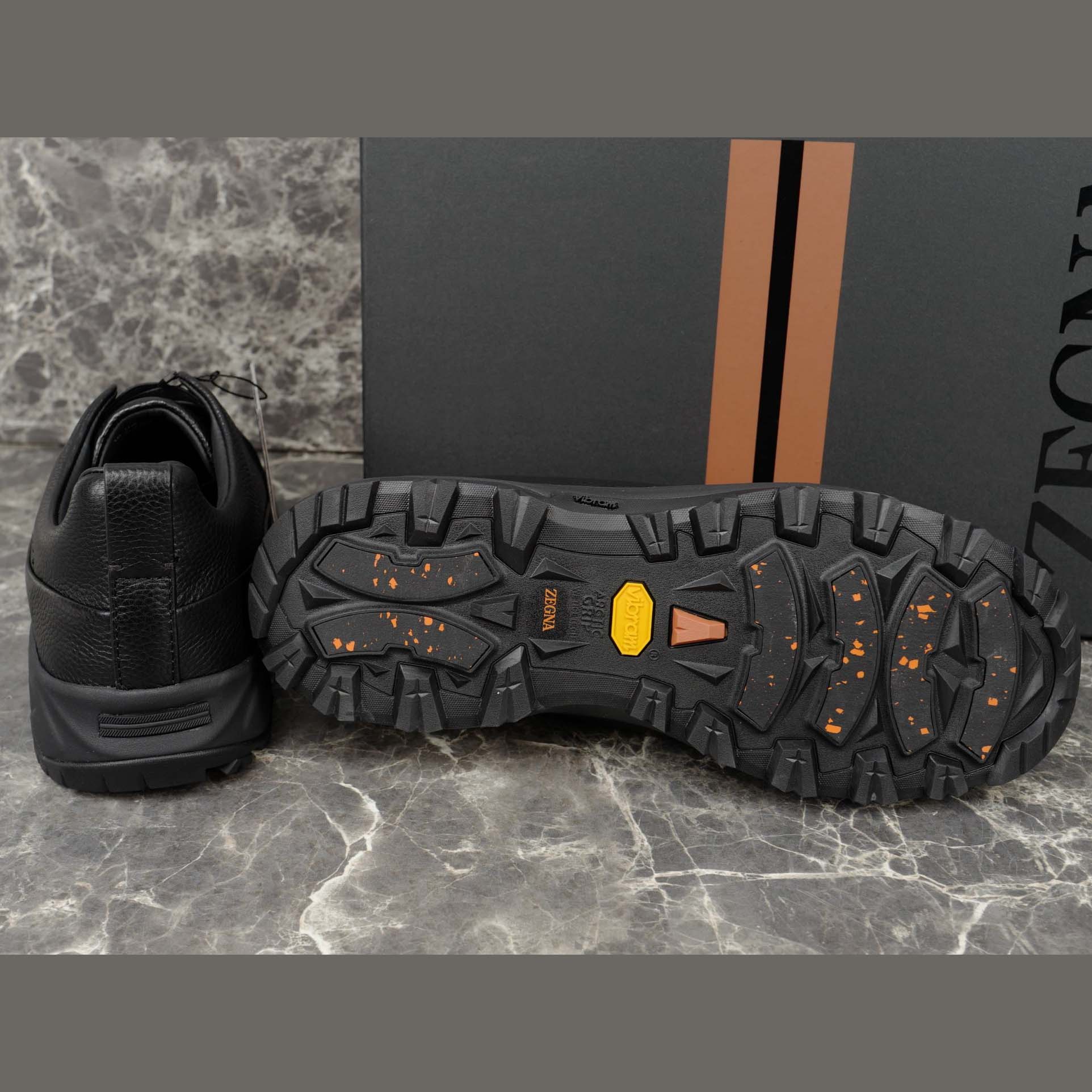 Zegna Black Leather Triple Stitch™ Monte Sneakers - DopestKickz