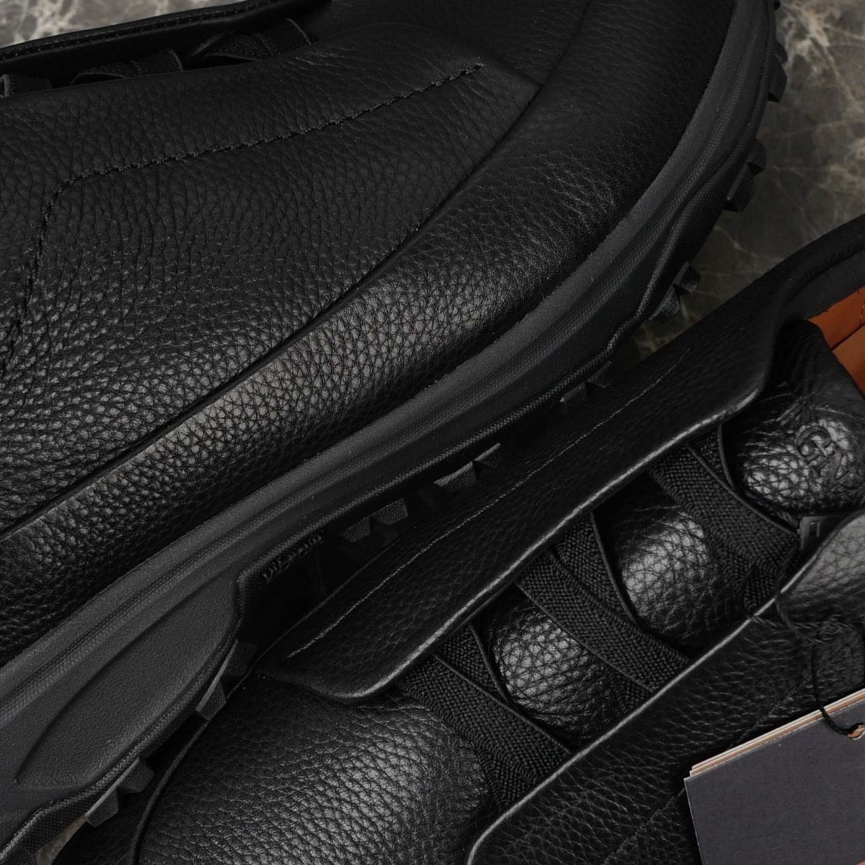 Zegna Black Leather Triple Stitch™ Monte Sneakers - DopestKickz