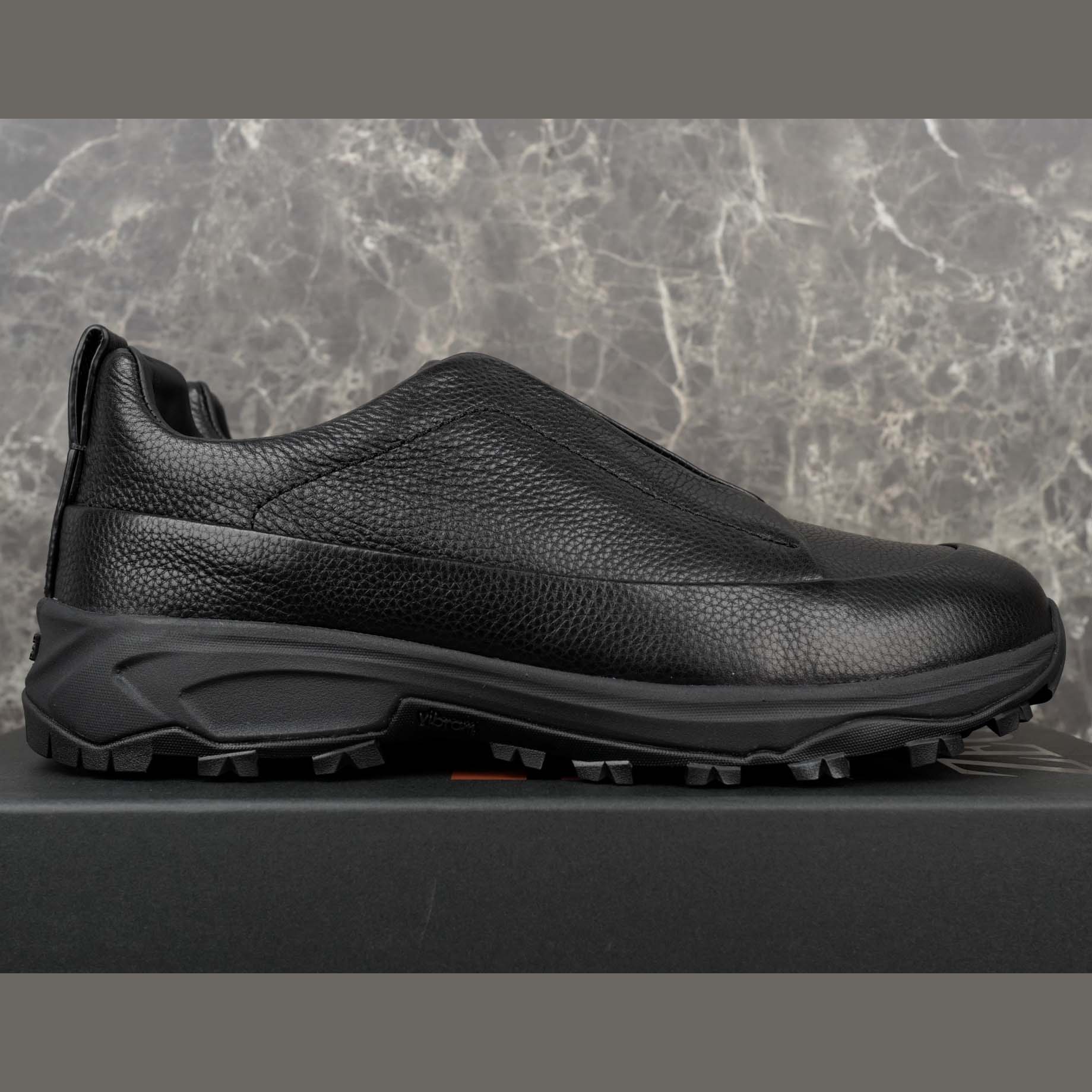 Zegna Black Leather Triple Stitch™ Monte Sneakers - DopestKickz