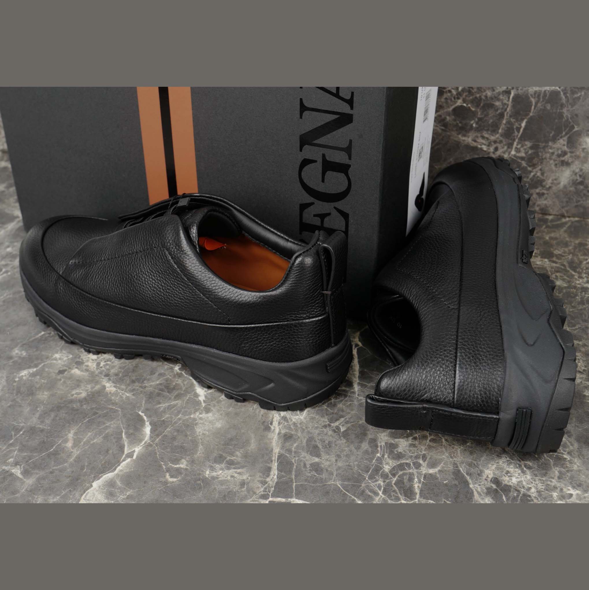 Zegna Black Leather Triple Stitch™ Monte Sneakers - DopestKickz
