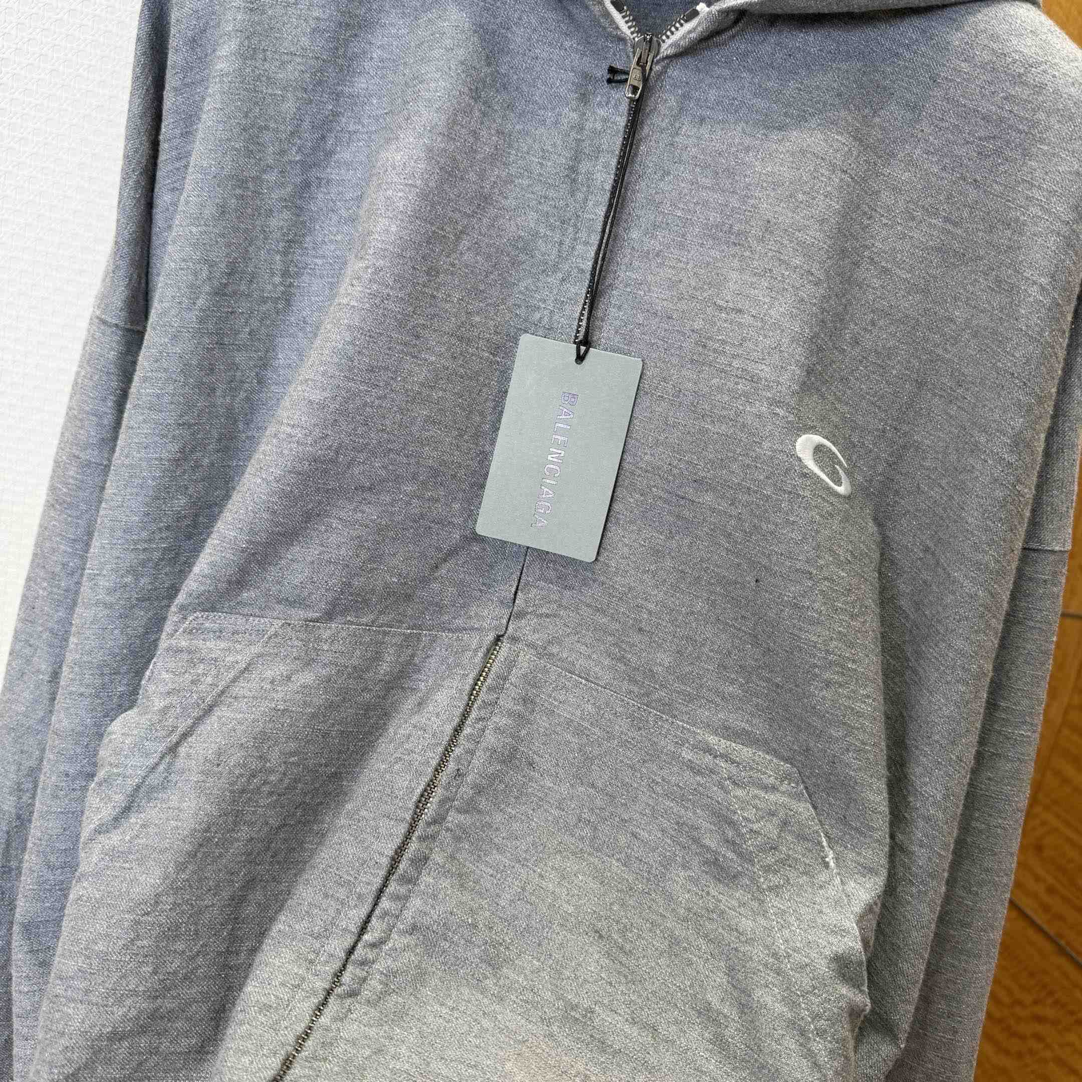 Balenciaga Men's Trompe L'œil Hoodie in Heather Grey - DopestKickz