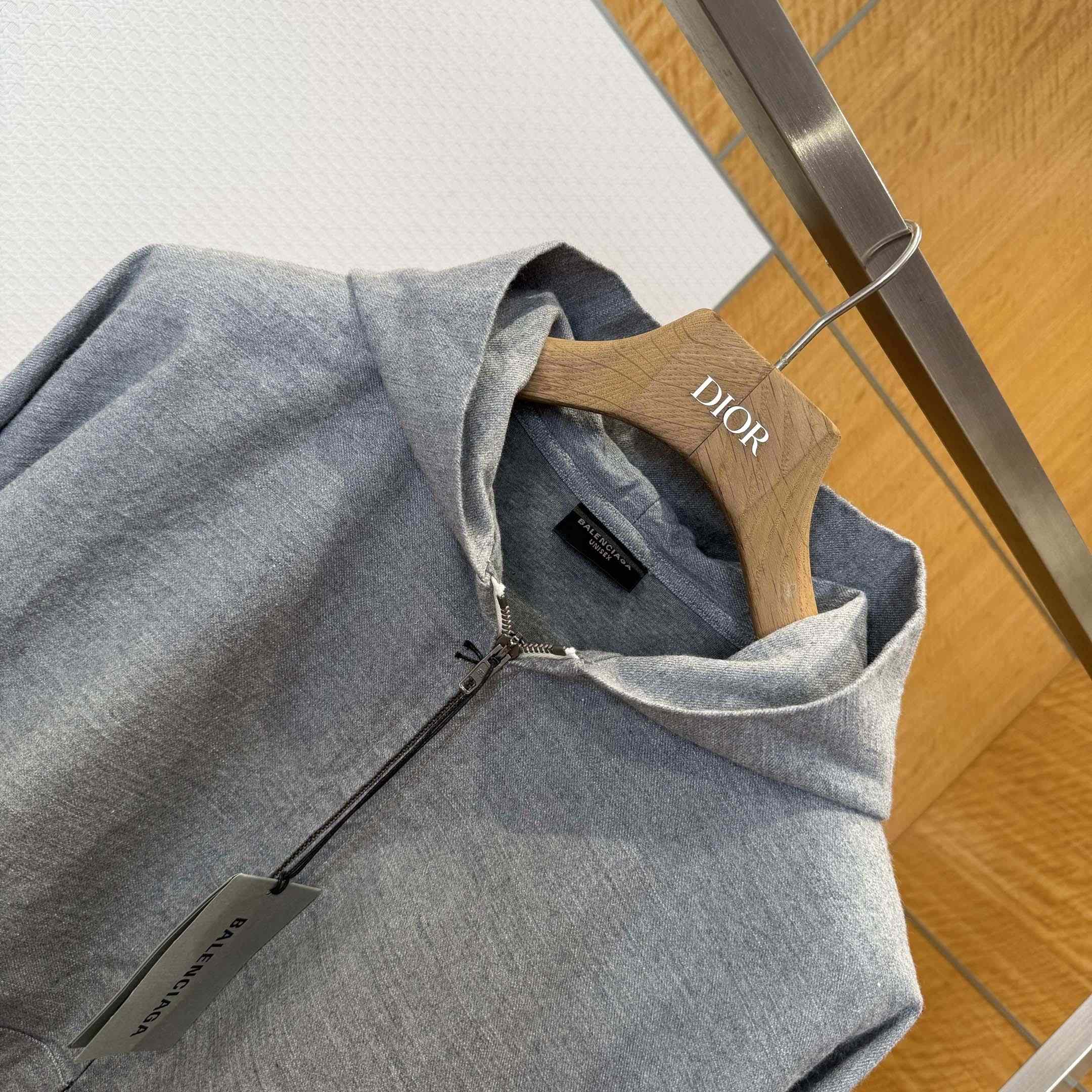 Balenciaga Men's Trompe L'œil Hoodie in Heather Grey - DopestKickz