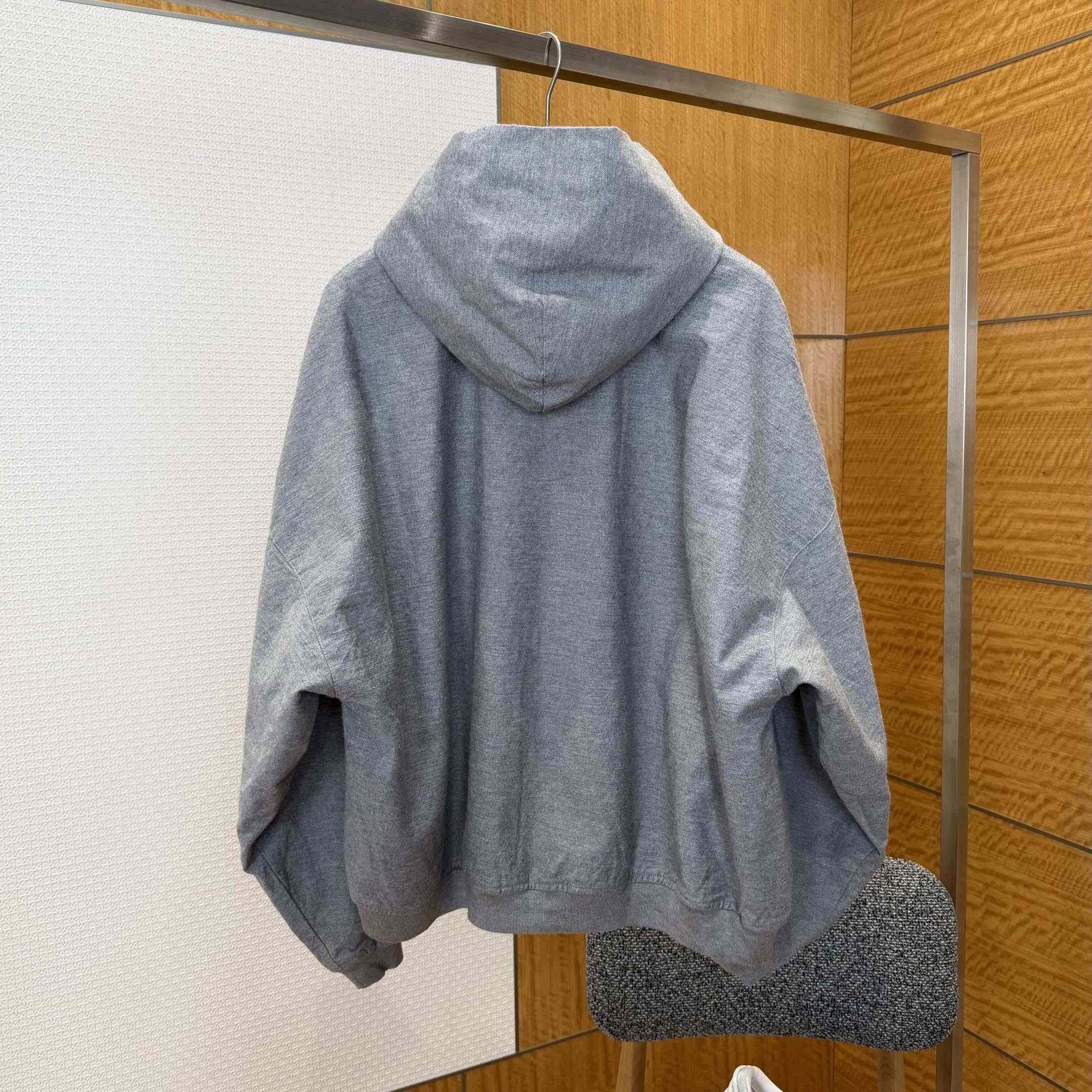 Balenciaga Men's Trompe L'œil Hoodie in Heather Grey - DopestKickz