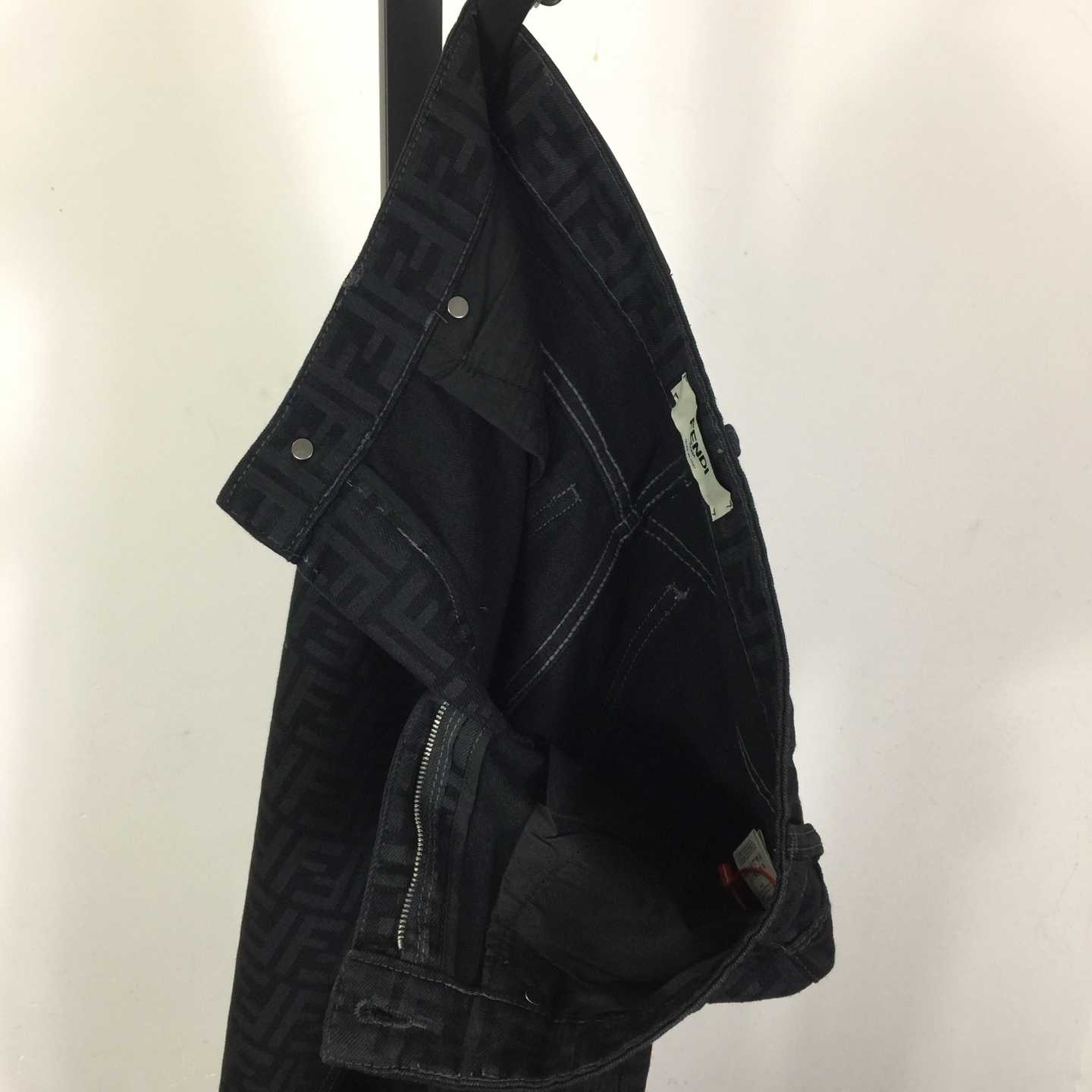 Fendi Black FF Denim Pants - DopestKickz