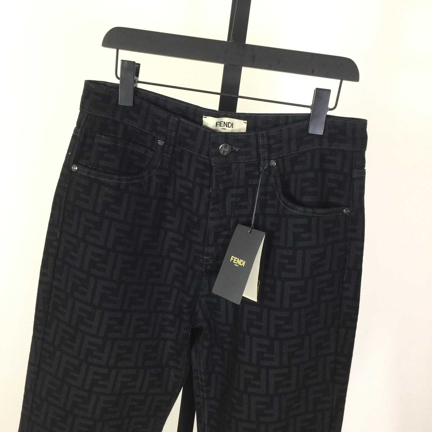 Fendi Black FF Denim Pants - DopestKickz