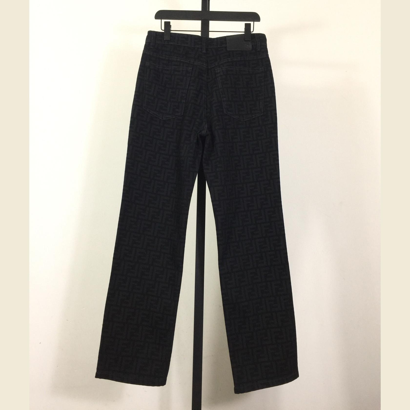 Fendi Black FF Denim Pants - DopestKickz