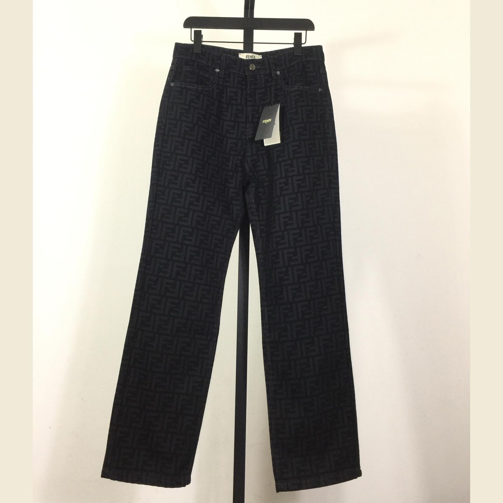 Fendi Black FF Denim Pants - DopestKickz