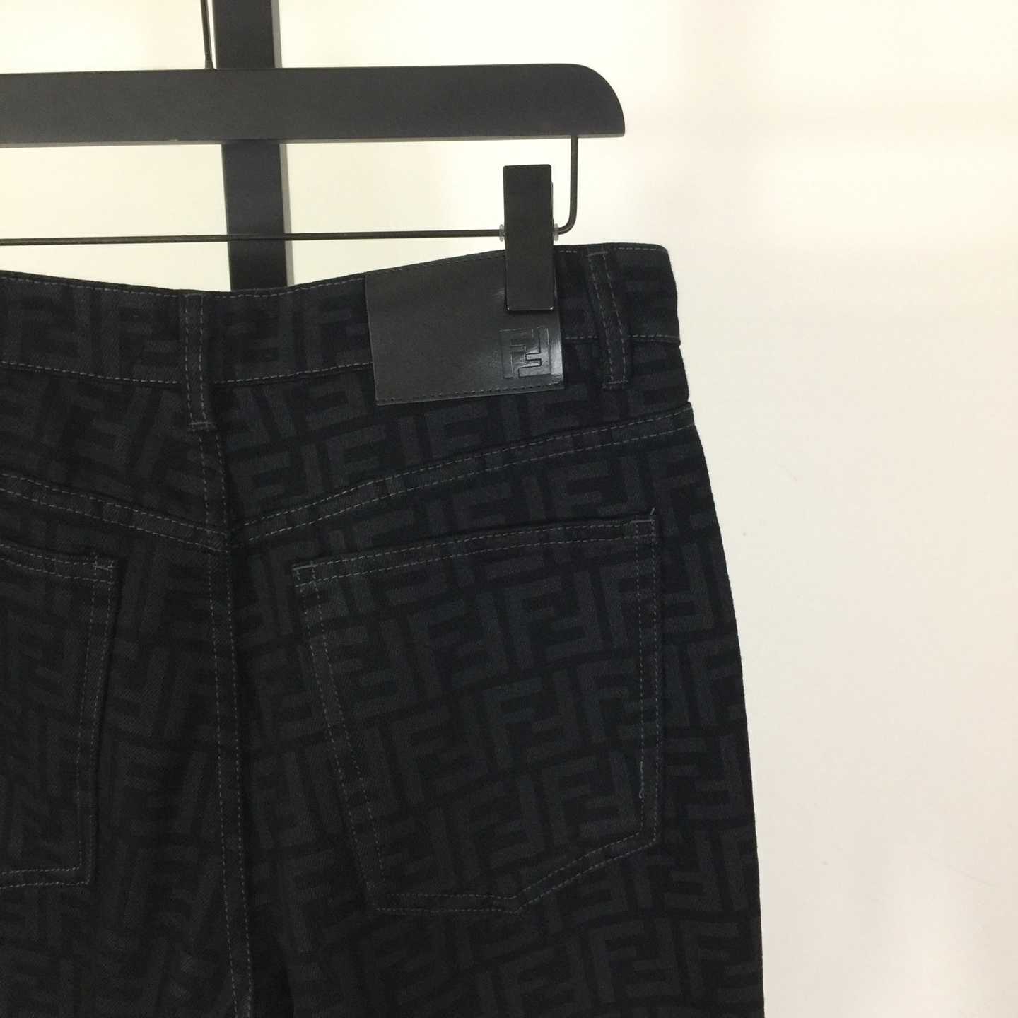 Fendi Black FF Denim Pants - DopestKickz