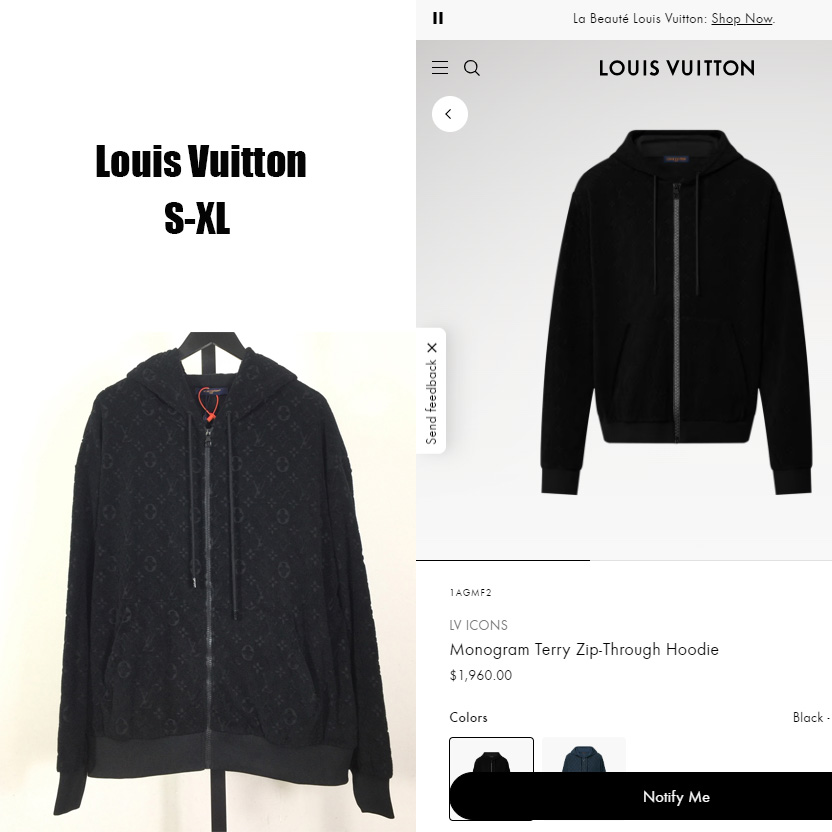 Louis Vuitton Monogram Terry Zip-Through Hoodie   1AGMF2 - DopestKickz
