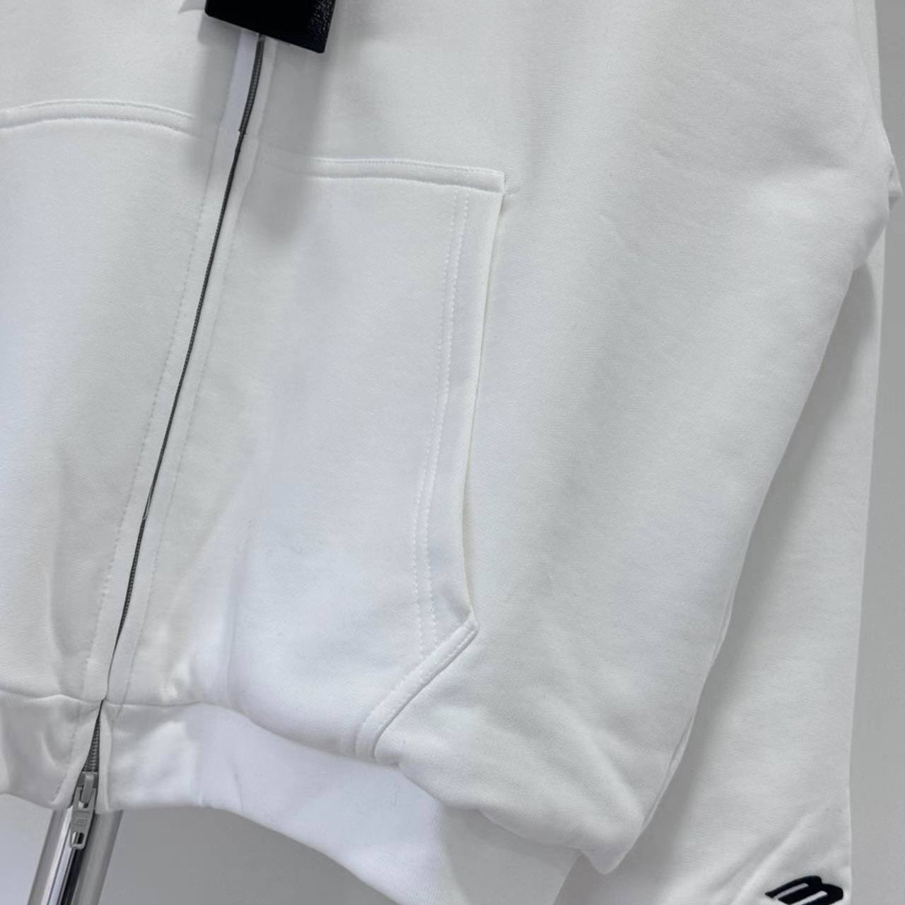 Balenciaga Fluffy Zip-Up Hoodie In Chalky White Medium Fleece - DopestKickz