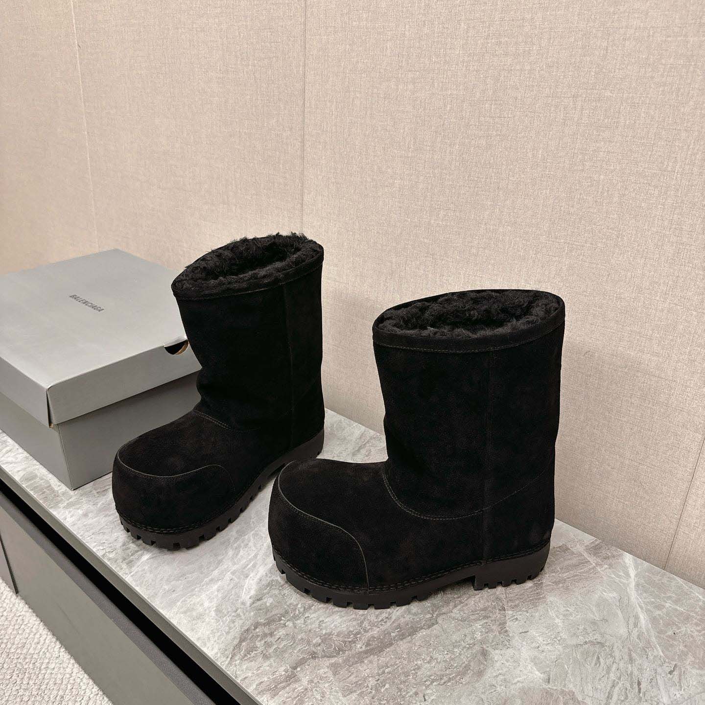Balenciaga Alaska Fur High Boots - DopestKickz