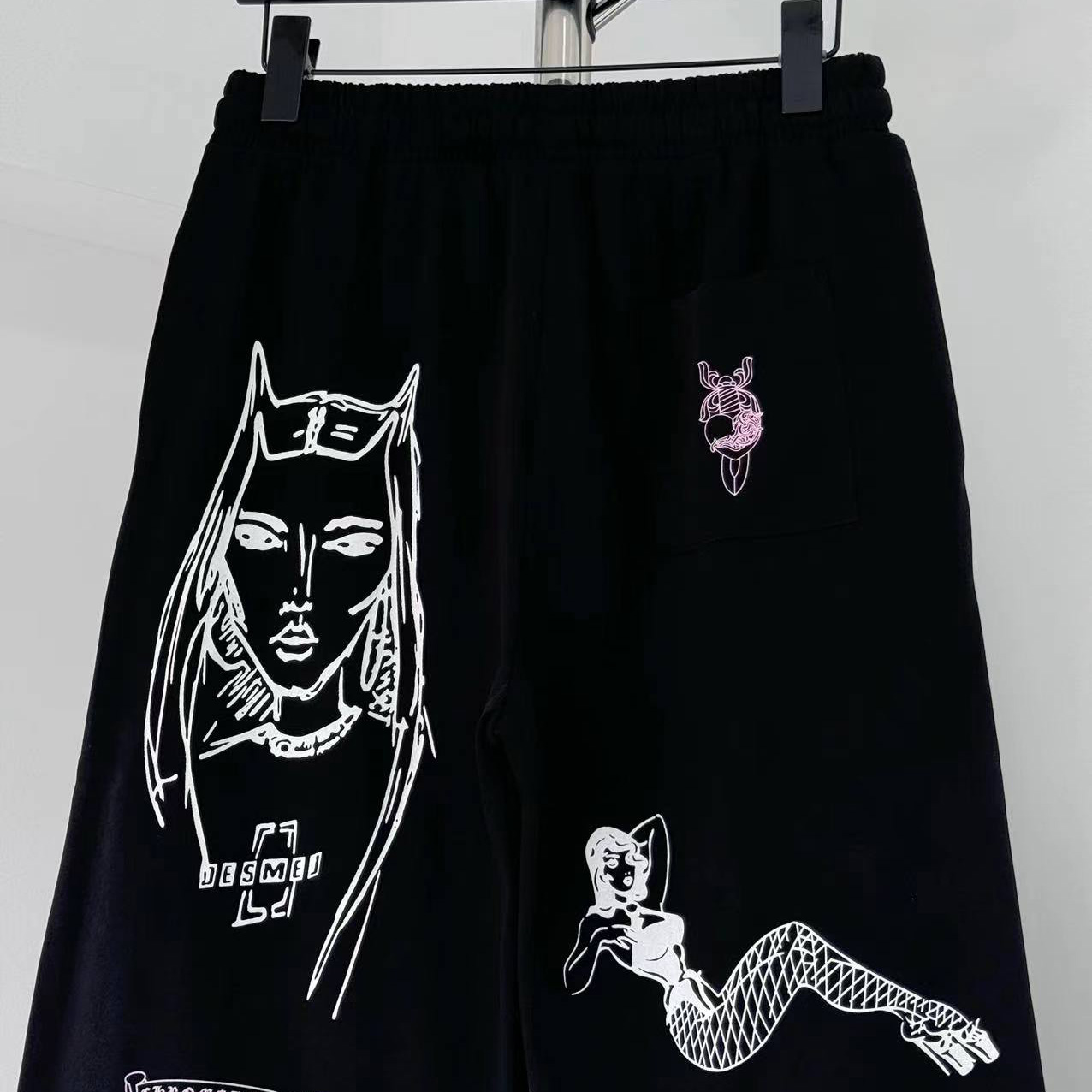 Chrome Hearts - x Deadly Doll Black Comic Print Pants - DopestKickz