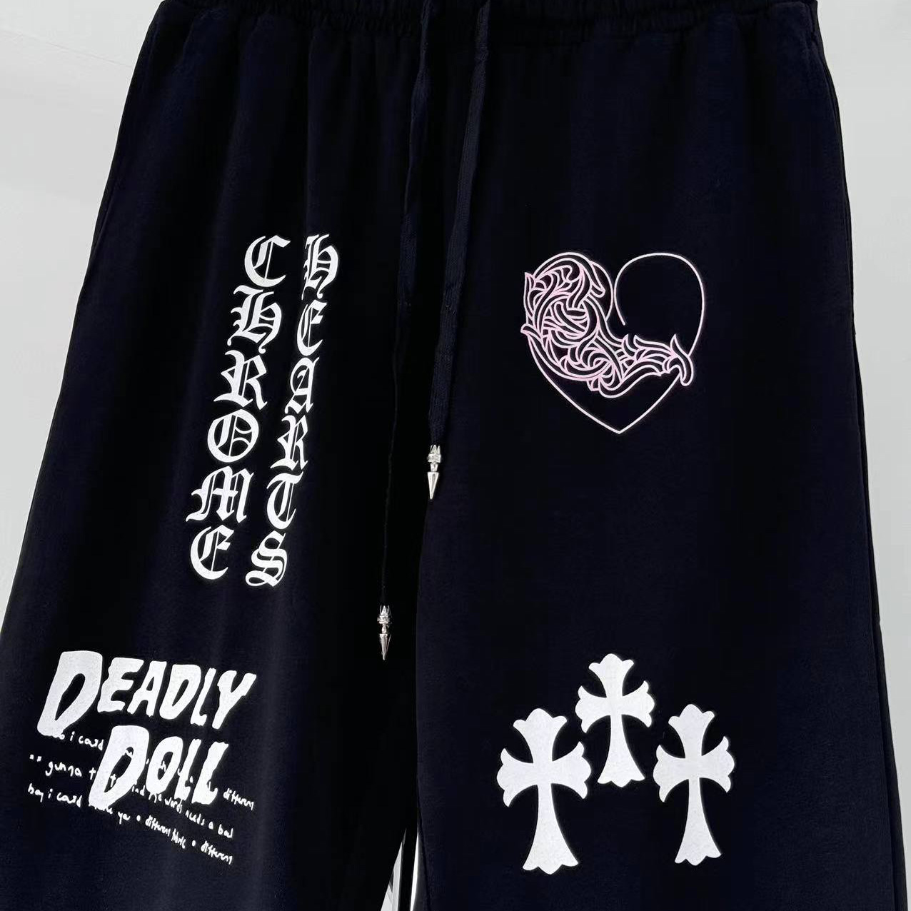 Chrome Hearts - x Deadly Doll Black Comic Print Pants - DopestKickz