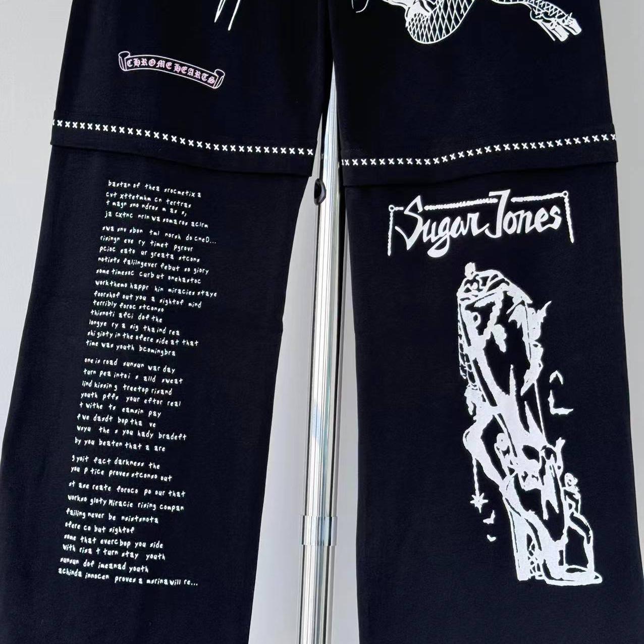 Chrome Hearts - x Deadly Doll Black Comic Print Pants - DopestKickz