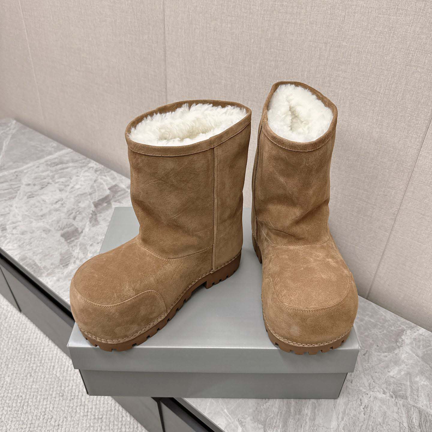 Balenciaga Alaska Fur High Boots - DopestKickz