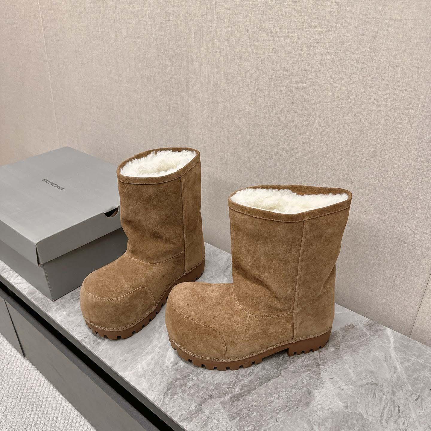 Balenciaga Alaska Fur High Boots - DopestKickz