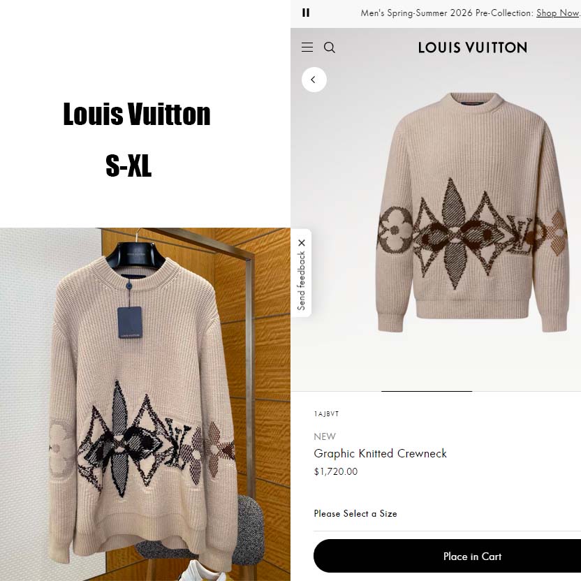 Louis Vuitton Graphic Knitted Crewneck   1AJBVT - DopestKickz