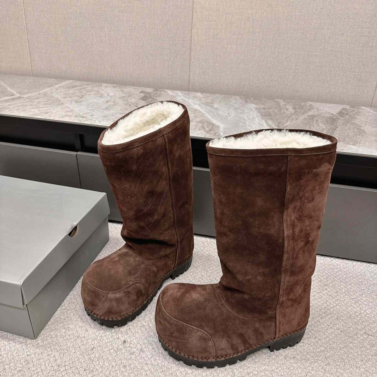 Balenciaga Alaska Fur High Boots - DopestKickz