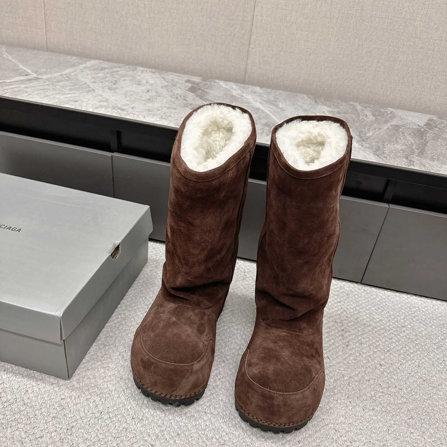 Balenciaga Alaska Fur High Boots - DopestKickz