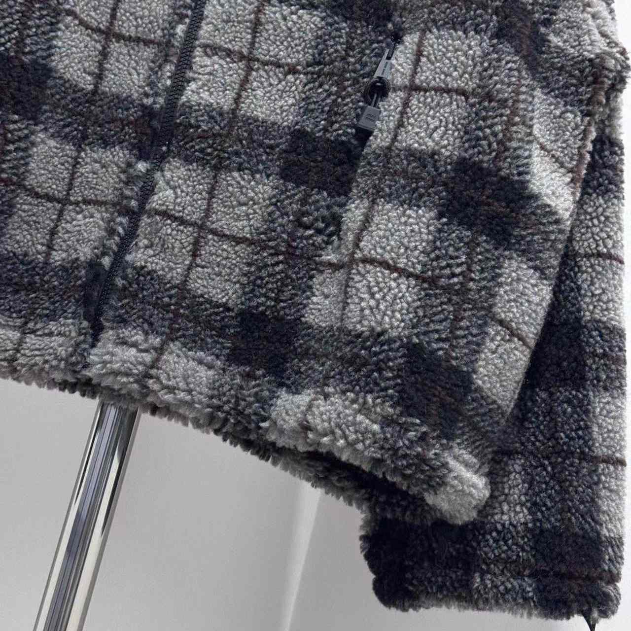 Miu Miu Checked Teddy Zipper Jacket - DopestKickz