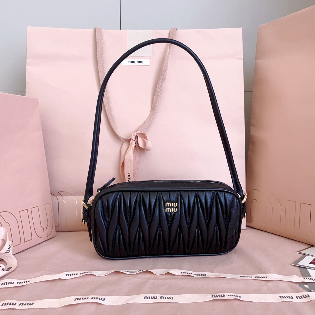 Miu Miu Matelassé Nappa Leather Pouch - DopestKickz