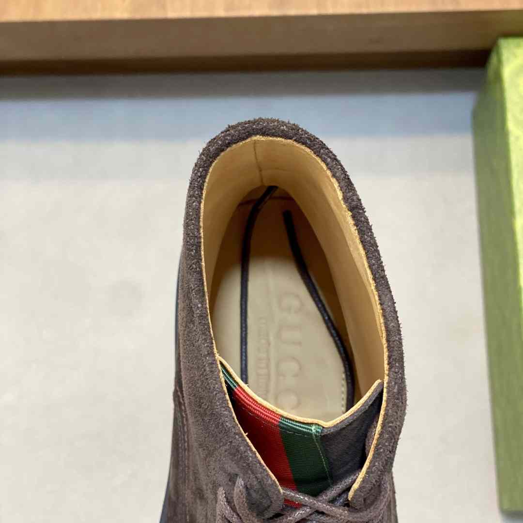 Gucci Men's Suede Lace-Up Boots - DopestKickz