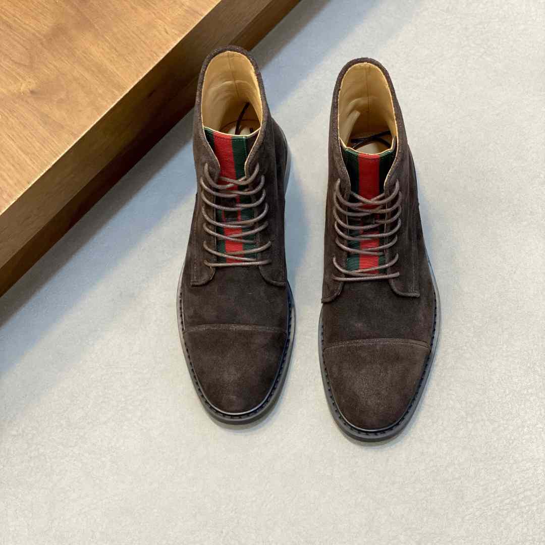 Gucci Men's Suede Lace-Up Boots - DopestKickz